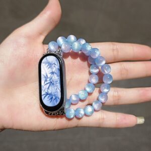 Aqua Beaded Smart Watch Bracelet Strap